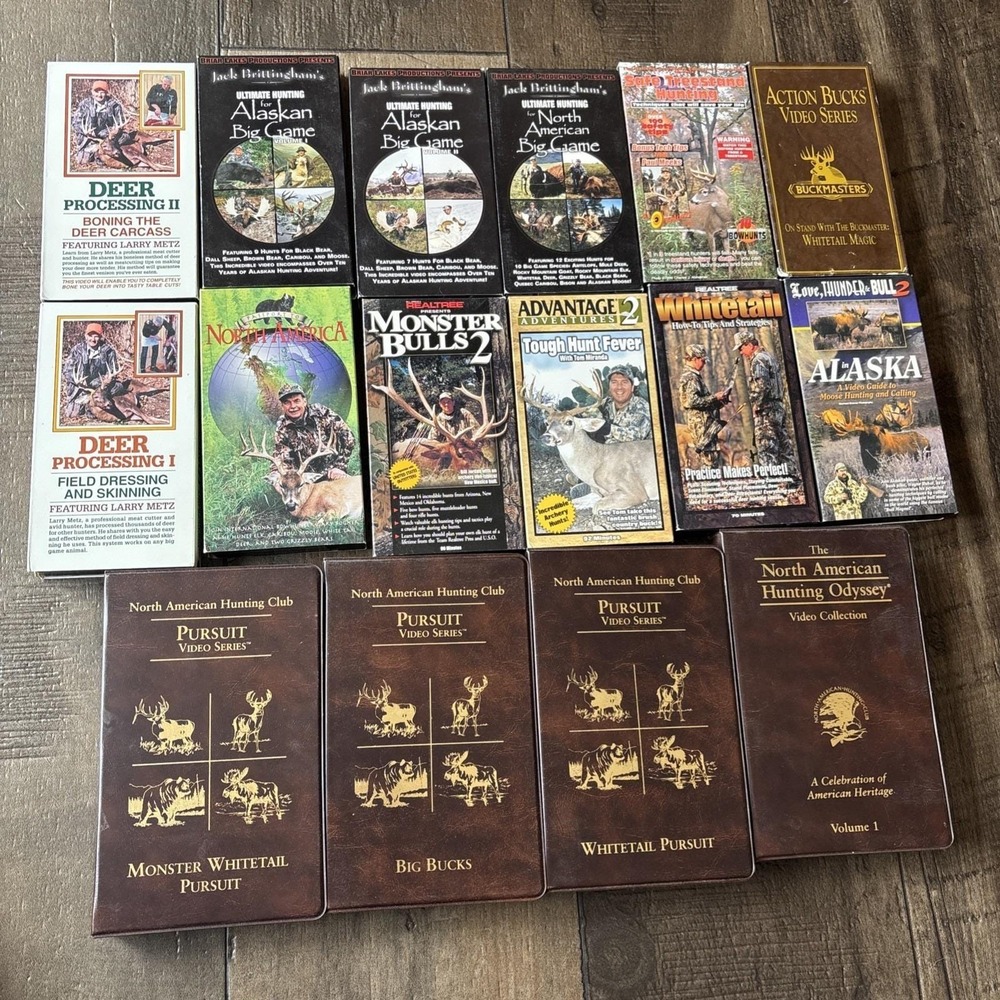 Vtg Lot Of 14 VHS Whitetail Deer Elk Alaska Hunting Monster Bucks Buckmasters